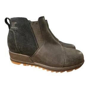 Sorel Evie Chelsea Bootie Waterproof Black Women size 8